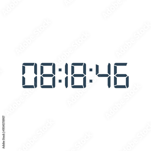 LED digital clock number for counter or calculator mockup design