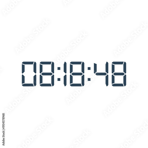 LED digital clock number for counter or calculator mockup design
