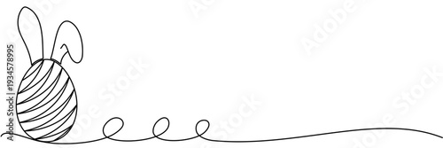 Easter egg with line art style