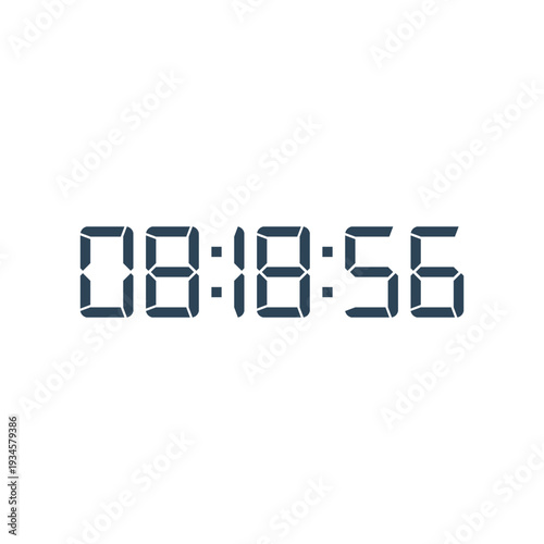 LED digital clock number for counter or calculator mockup design