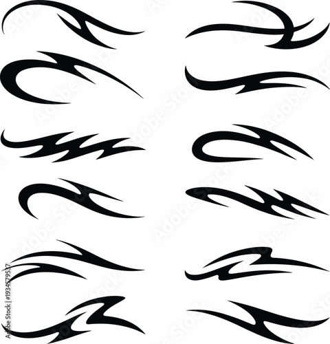 abstract tribal tattoo vector set