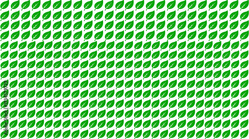 A seamless pattern composed of green leaves, offering a fresh, natural aesthetic. The repeated leaf motif creates a vibrant, eye-catching design, evoking feelings of growth, renewal.