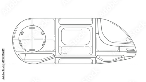 Future Transportation Concept: A meticulously crafted blueprint unveils the design of a sleek, futuristic mode of transport, showcasing innovative engineering and forward-thinking design.