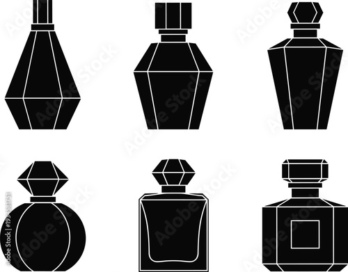 Black and white perfume bottle bottles fragrance