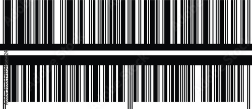 Abstract barcode scanning line vector illustration, digital data identification symbol, retail price tag code, logistics and inventory tracking icon, isolated