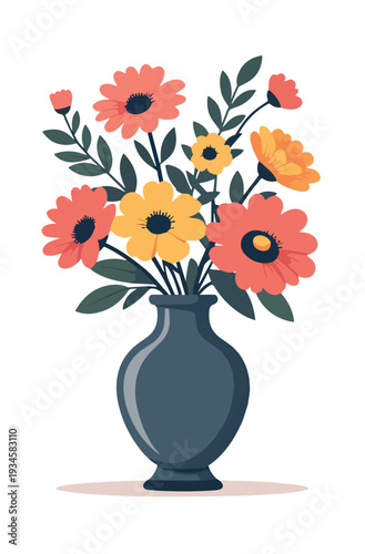 vaso di fiori misti vettoriale	
