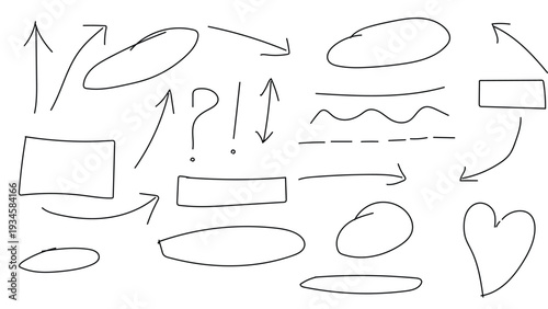 "Creative Doodle Arrows, Shapes, and Symbols"