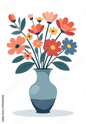 vaso di fiori misti vettoriale	

