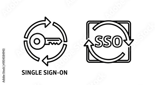 Streamlined Single Sign-On (SSO) Security and Authentication System Icon