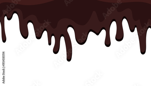 Dark chocolate dripping effect graphic background ideal for dessert promotions, confectionery branding, and rich sweet food designs.