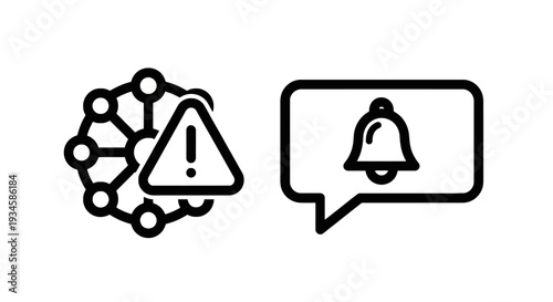 Network Error Alert and System Notification Icons for Urgent Issue Awareness and Troubleshooting