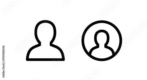 Generic User Profile and Avatar Icons for Web Accounts, Social Media, and Digital Identity Representation