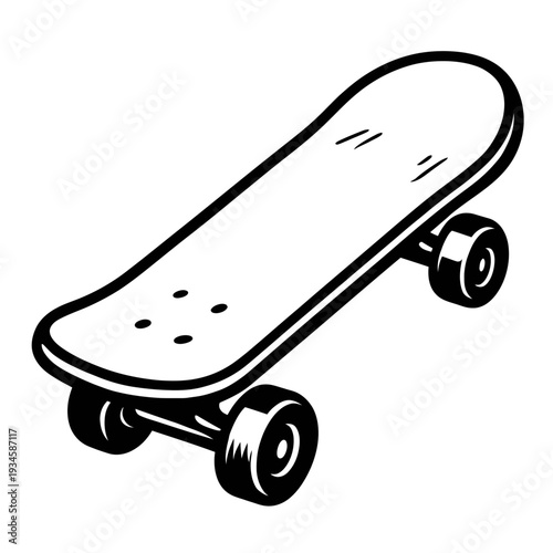 Skateboard Vector Icon - Classic Symbol for Skating and Extreme Sport