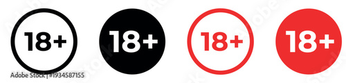 18 plus warning symbol. Over 18 Censored Symbol.