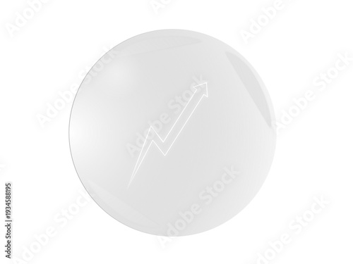 Free Download White sphere with upward trending arrow isolated on transparent background - GFXLoad