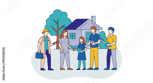 Family Receiving Keys to New Home.