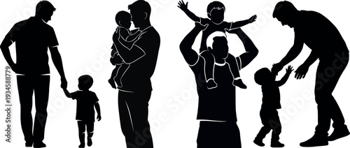 Heartwarming family silhouettes celebrating father's day with love and togetherness