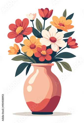 vaso di fiori misti vettoriale	
