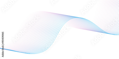 Abstract glowing wave lines on dark blue background. Dynamic wave pattern. Modern flowing wavy lines. Futuristic technology concept. vektor
