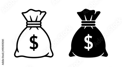 Two money bags with dollar signs on a white background, symbolizing finance and wealth