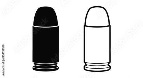 Two bullet illustrations one solid black one a white outline