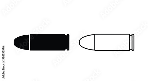 Diagram of a handgun cartridge showing cross section and outline