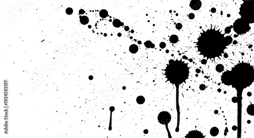 Splatters ink set with black grunge texture and messy stains featuring splatter art, abstract, splattered paint with
