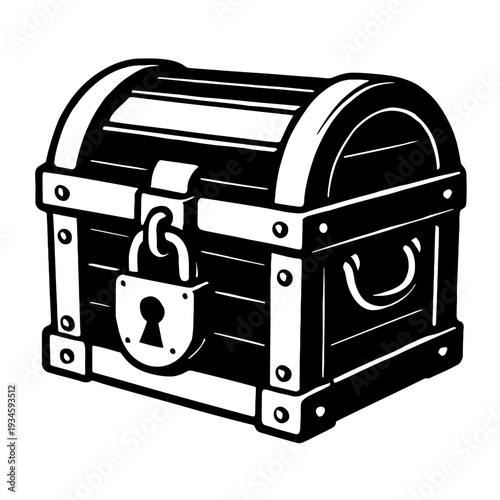 Treasure Chest Icon Vector - Classic Symbol for Riches, Adventure, and Secrets