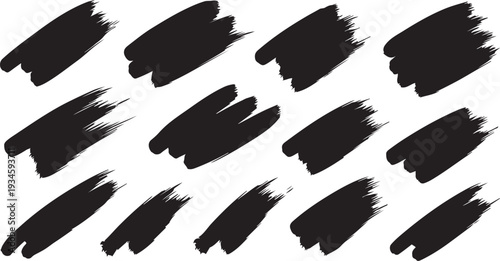Black Paint Brush Strokes Background Abstract Hand Drawn Texture