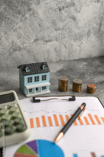 Conceptual background for real estate, buying, selling a home or commercial space. Real estate