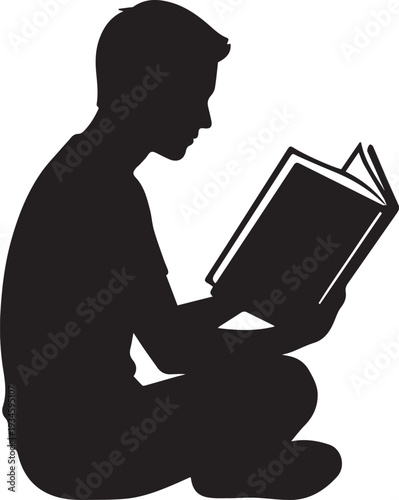 Education Learning Person Reading Book Silhouettes