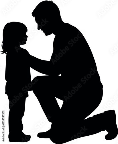 Heartwarming father's day silhouette of a father and child sharing a loving moment