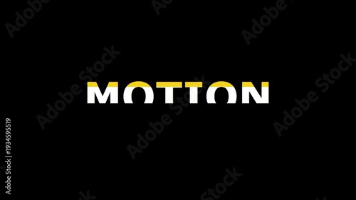 Dynamic Motion Graphics Text Animation 'MOTION' Word with Modern Glitch Effect Intro Opener Background