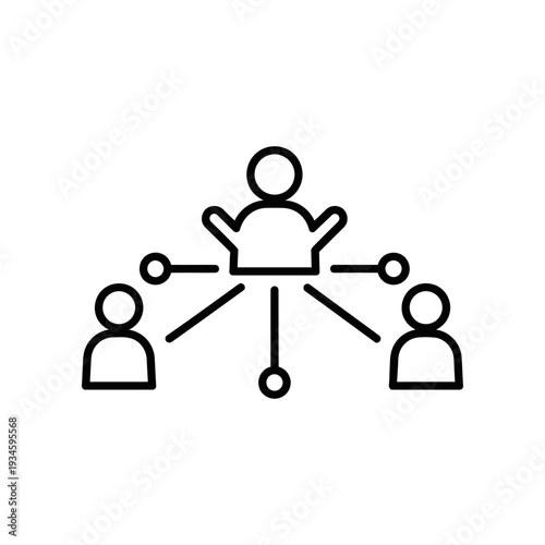 Family tree diagram icon isolated on white background minimalist design