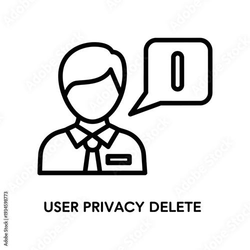 User privacy delete concept illustration flat design vector minimalist icon