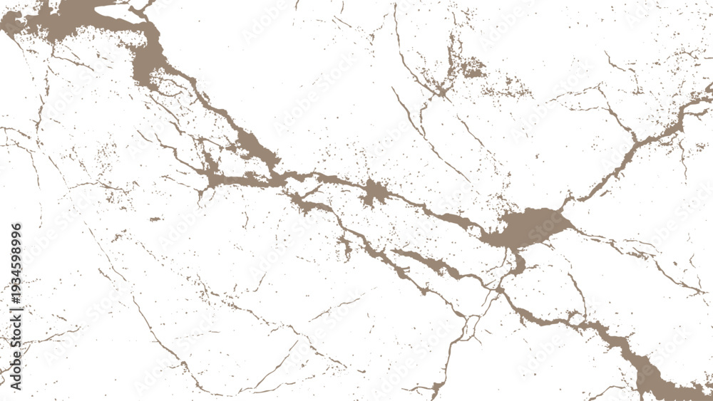 Obraz premium Brown cracks on white marble surface texture
