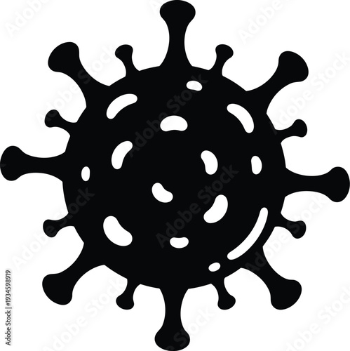A black and white image of a virus