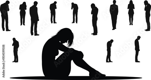 Silhouette, depression, loneliness, sadness, anxiety, stress, isolation, despair, mental health, emotional pain, grief, sorrow, hopeless, solitude, despair