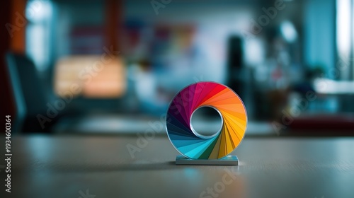 Vibrant Color Wheel on Modern Desk
