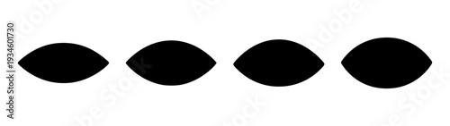 Four black eye icons in a row, symbolizing vision and transparency, vector illustration