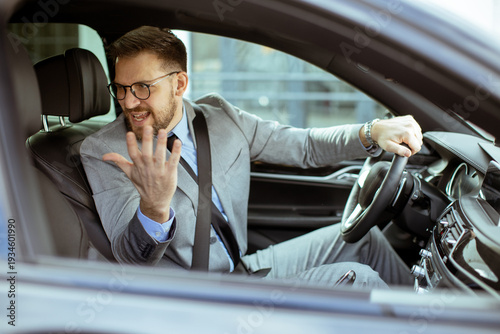Businessman expressing frus...