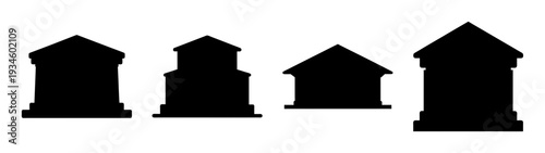 Building foundation and structure icons set vector illustration, flat design