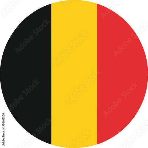 belgium flag circle icon flat vector
