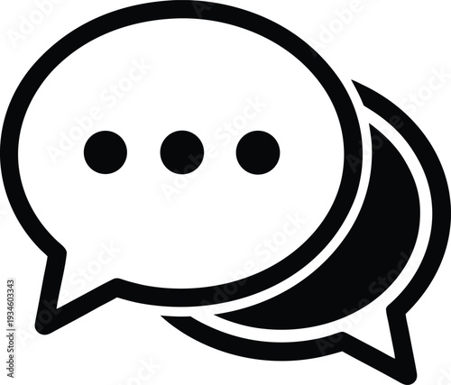 chat speech bubble icon black silhouette