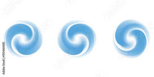 Blue radar icons. Signal concentric circles. Sonar sound waves. Sound radar. Vector illustration isolated on white background