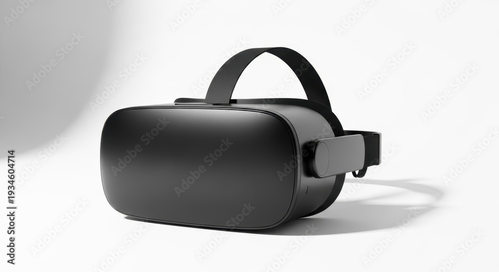 Obraz premium Black Virtual Reality Headset on White Background