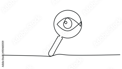A magnifying glass with an eye on it