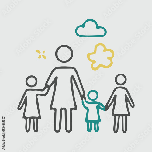 Family and relationships line icon set. Vector pictograms of couples, parents, children, hands, hearts, home, people, love, and care, thin linear illustration.