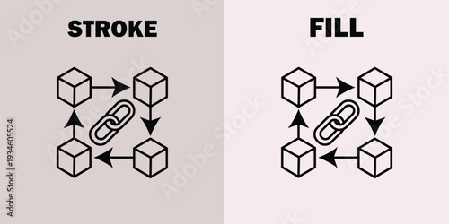 Stroke and Fill showing cubes and chain links in a diagram