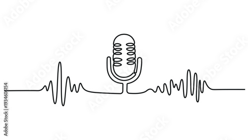 A microphone with a sound wave